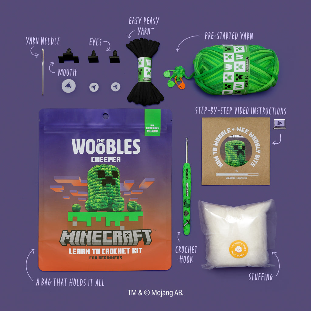 Minecraft Creeper Crochet Kit for Beginners | The Woobles - Image 3