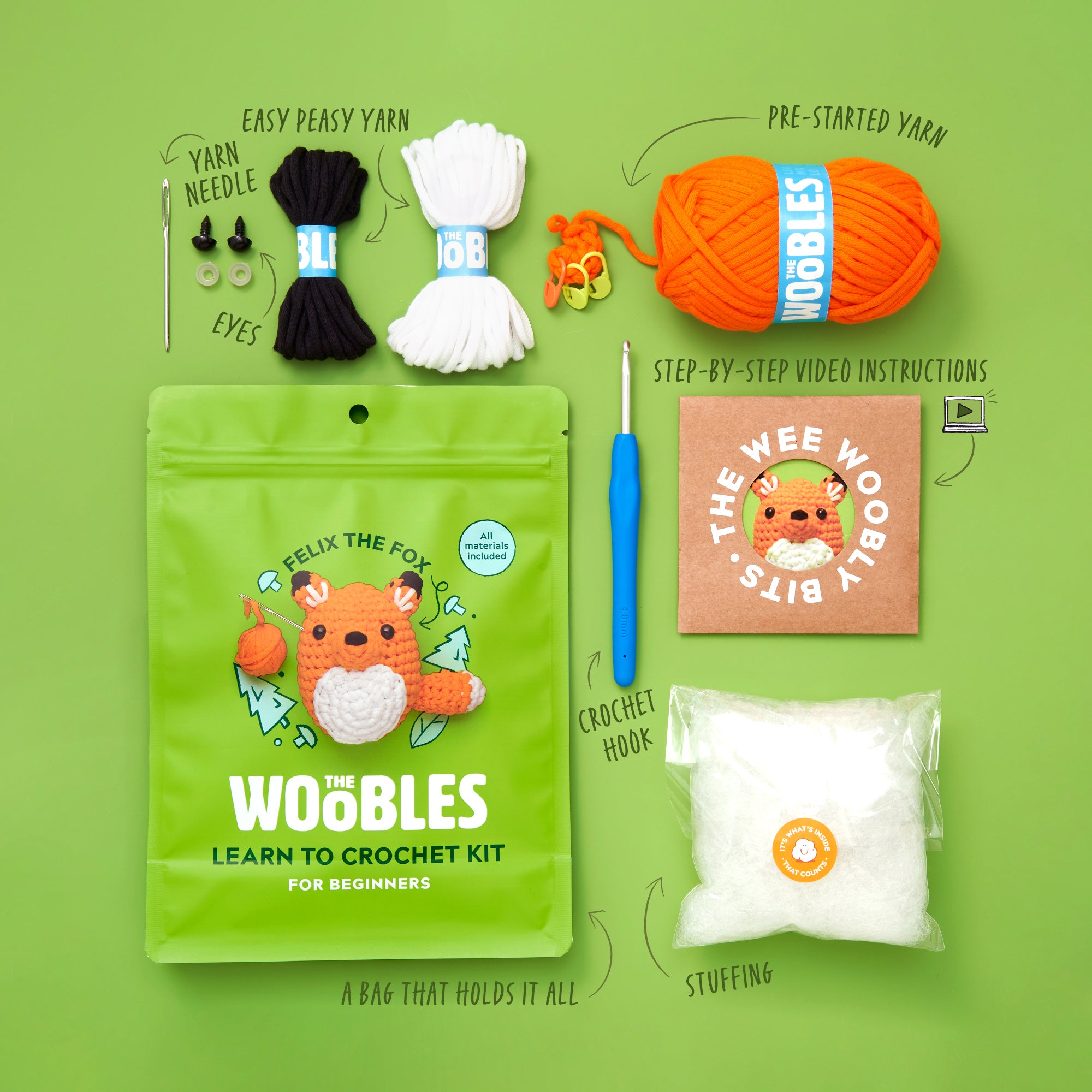 Fox Crochet Kit for Beginners | The Woobles - Image 2