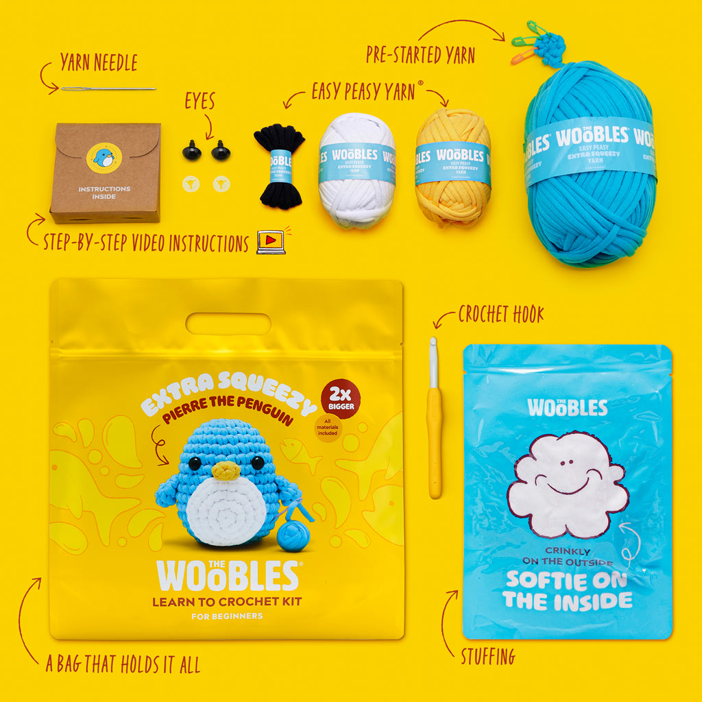 Pierre the Penguin Extra Squeezy Crochet Kit | The Woobles - Image 3